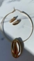 Conjunto colar e brinco dynamic stone