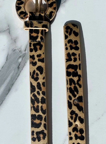 cinto fino animal print fivela arco