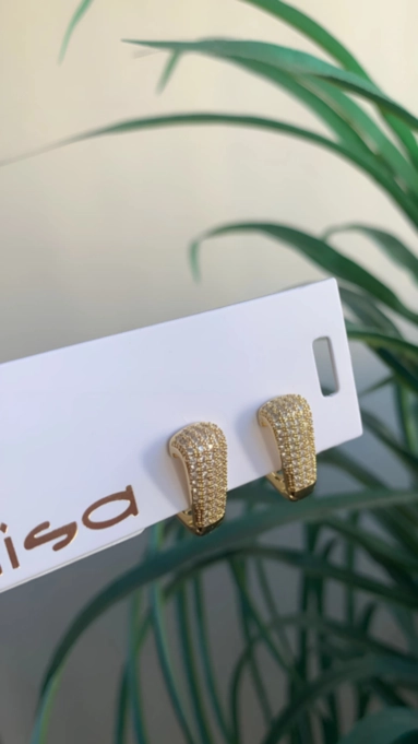 Brinco argola cristais classic