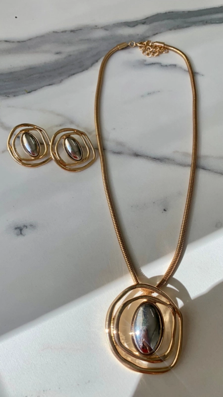 Conjunto colar e brinco hipno organic