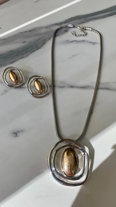 Conjunto colar e brinco hipno organic