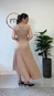 vestido midi suede com cinto