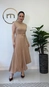 vestido midi suede com cinto