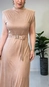 vestido midi suede com cinto