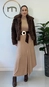 vestido midi suede com cinto