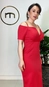 vestido midi serena decote duplo