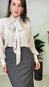 camisa crepe gola laço
