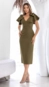 vestido midi estruture manga laço