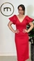vestido midi estruture manga laço