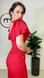 vestido midi estruture manga laço