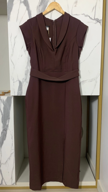 vestido midi tubinho impact