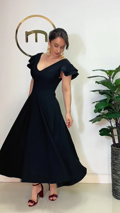 vestido midi godê vivace