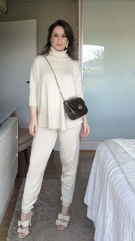 conjunto calça e blusa tricot toque modal fly