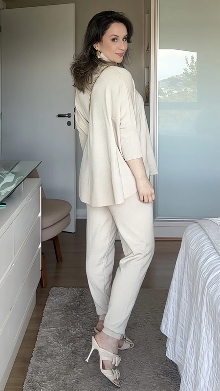 conjunto calça e blusa tricot toque modal fly