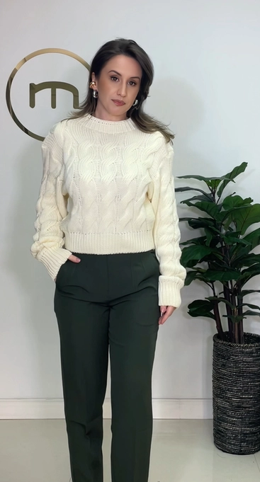 blusa tricot trançado loren