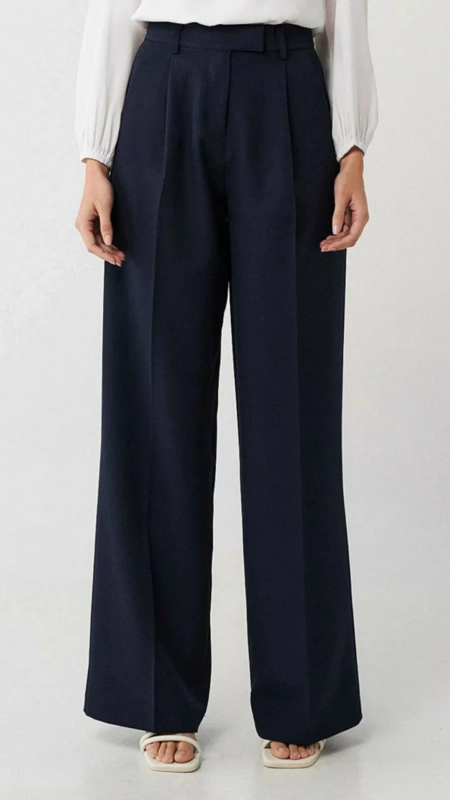 calça pantalona alfaiataria pregas classic