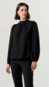 blusa crepe manga longa gola alta elegance