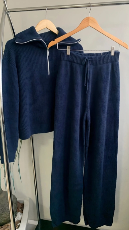 conjunto tricot calça e blusa zíper ana