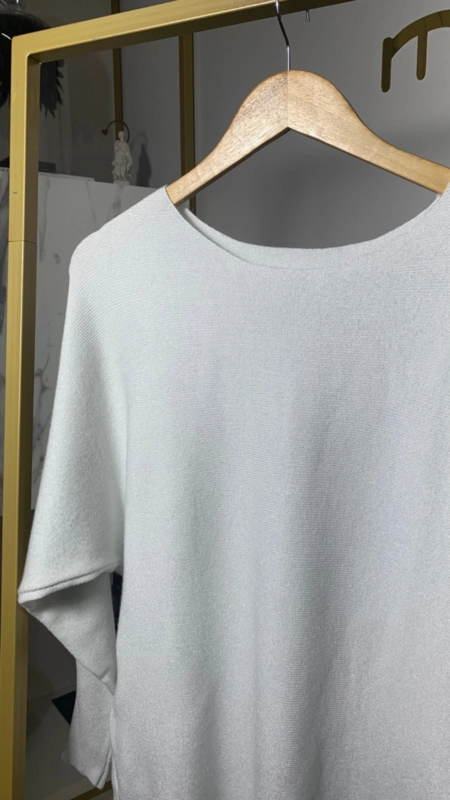 Blusa manga longa ampla lurex