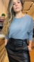 Blusa manga longa ampla lurex