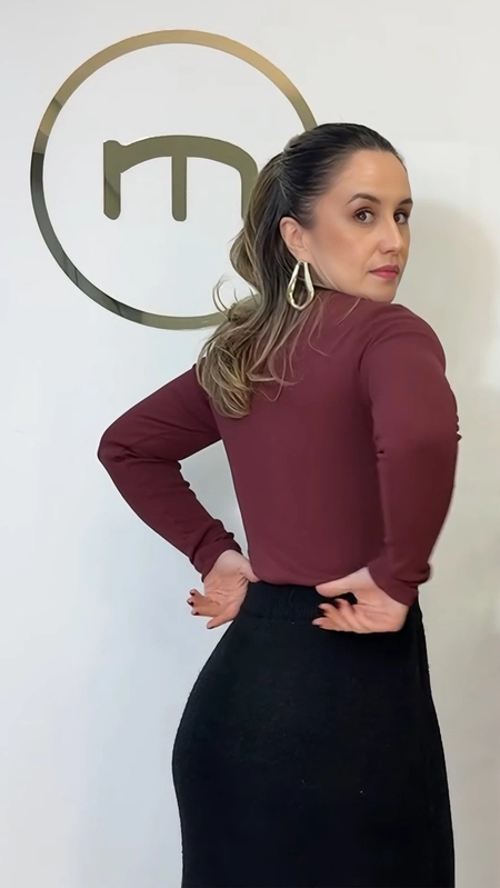 Blusa malu manga longa gola redonda