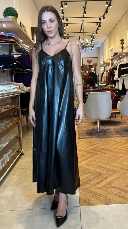 vestido midi pu modern style