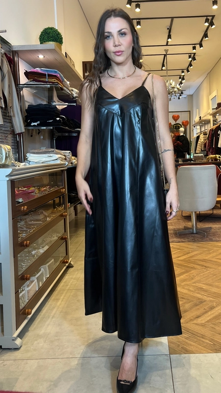 vestido midi pu modern style