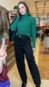 blusa tricot canelada gola alta