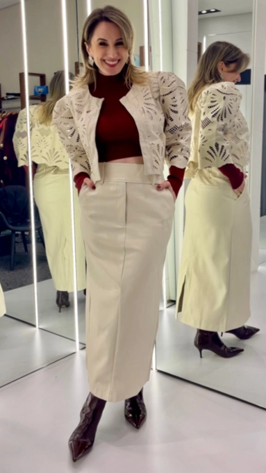 saia midi pu elegance