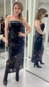 vestido midi pu laser cut