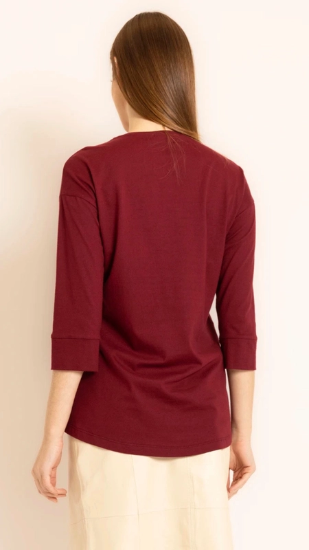 blusa manga 3/4 borda barroca