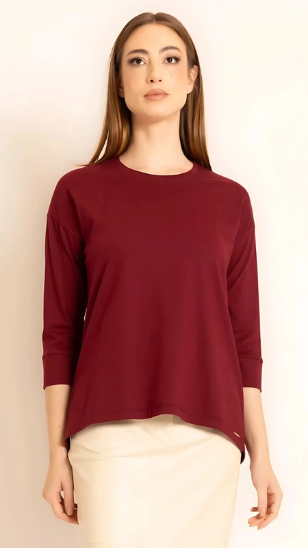 blusa manga 3/4 borda barroca