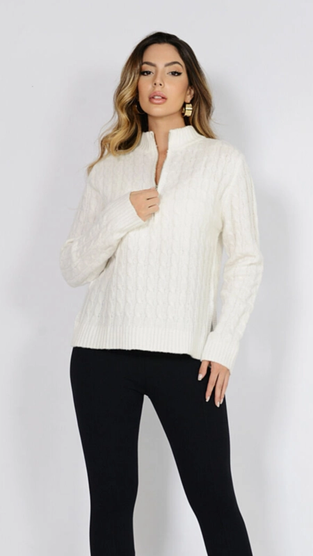 blusa tricot zíper gola england
