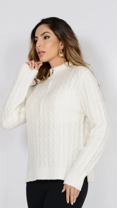 blusa tricot zíper gola england
