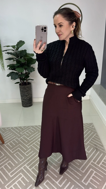 blusa tricot zíper gola england
