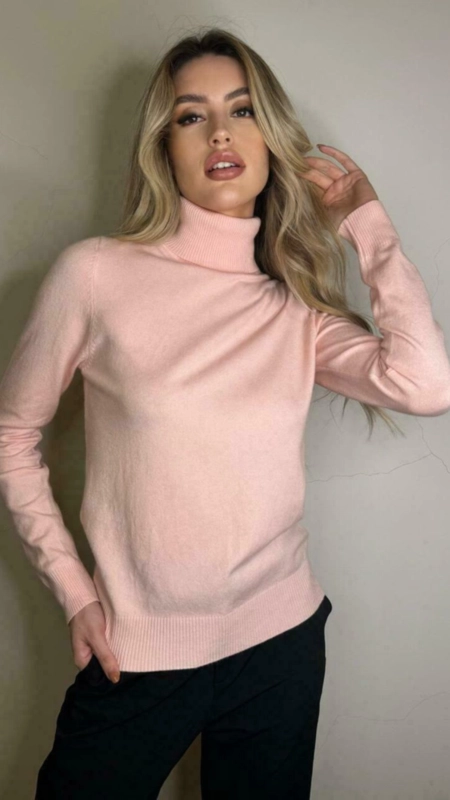 blusa tricot gola toque modal classics