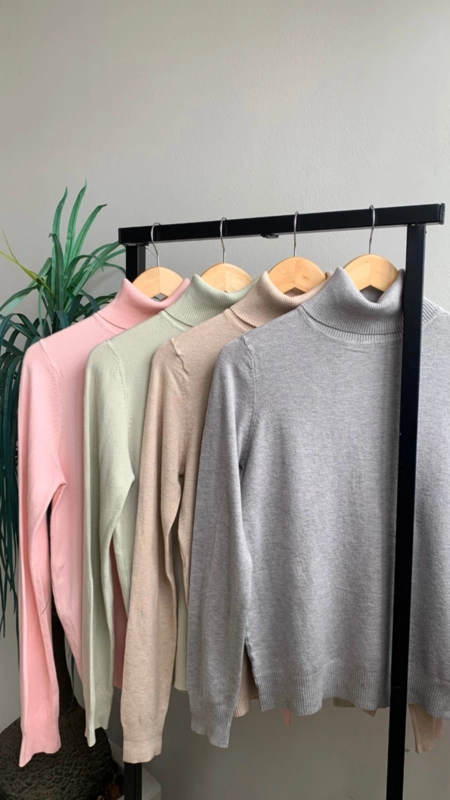blusa tricot gola toque modal classics