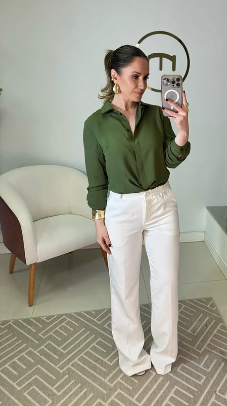 Calça alfaiataria reta marina