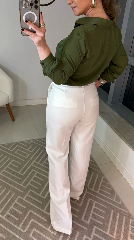 Calça alfaiataria reta marina