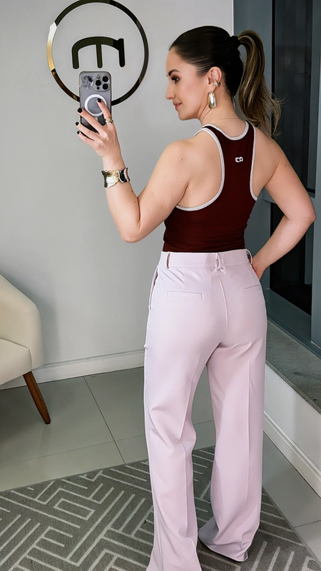 Calça alfaiataria reta marina