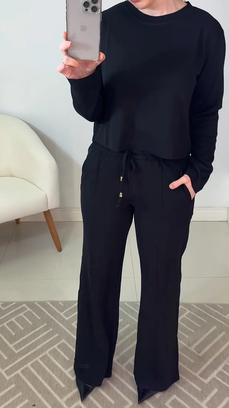 Blusa sport chic malha crepe