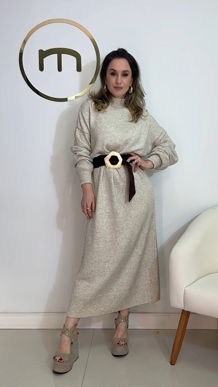 Vestido tricot mousse comfy chic