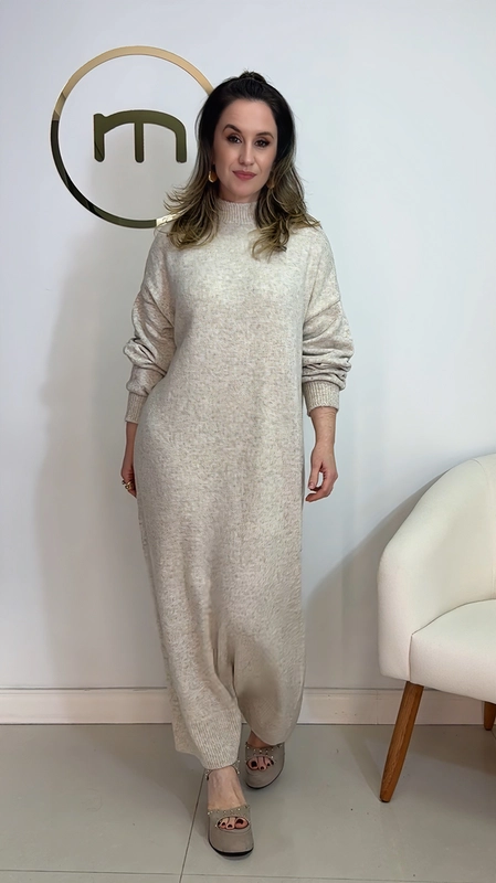 Vestido tricot mousse comfy chic
