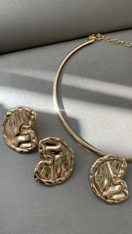 Conjunto colar e brinco organic chic