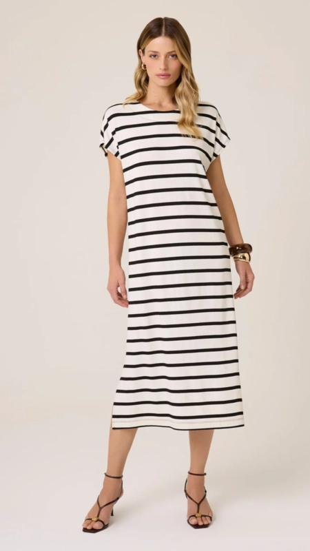 vestido midi dudalina malha listrado carmen