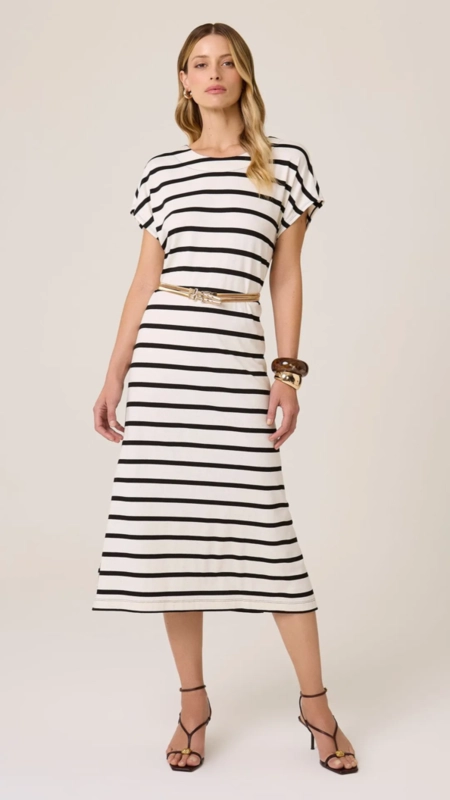 vestido midi dudalina malha listrado carmen