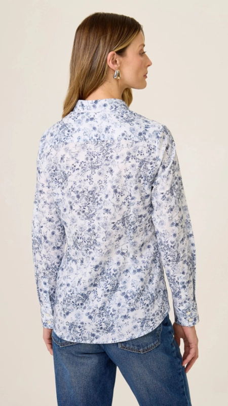 camisa dudalina slim ml blue flower