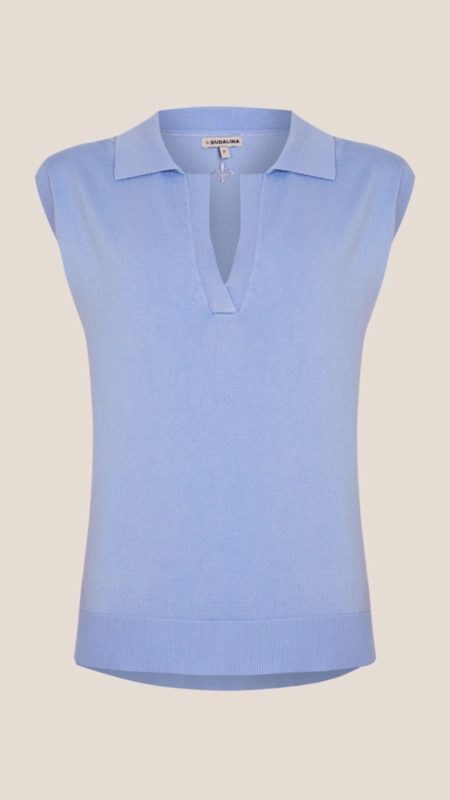 polo sem manga dudalina tricot gisele