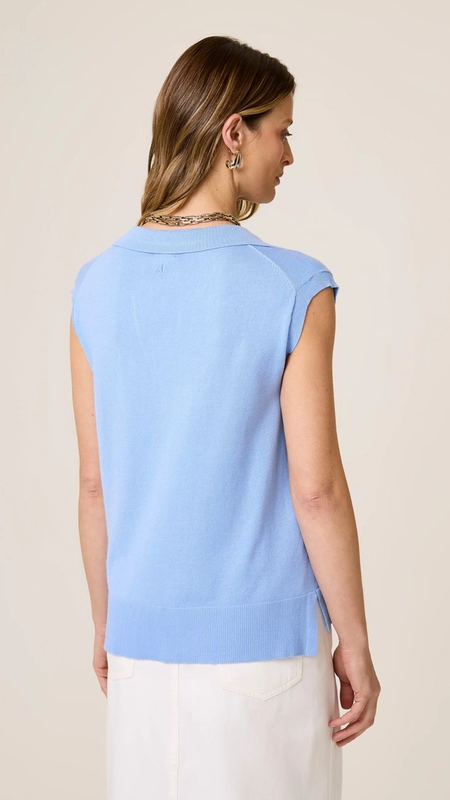 polo sem manga dudalina tricot gisele