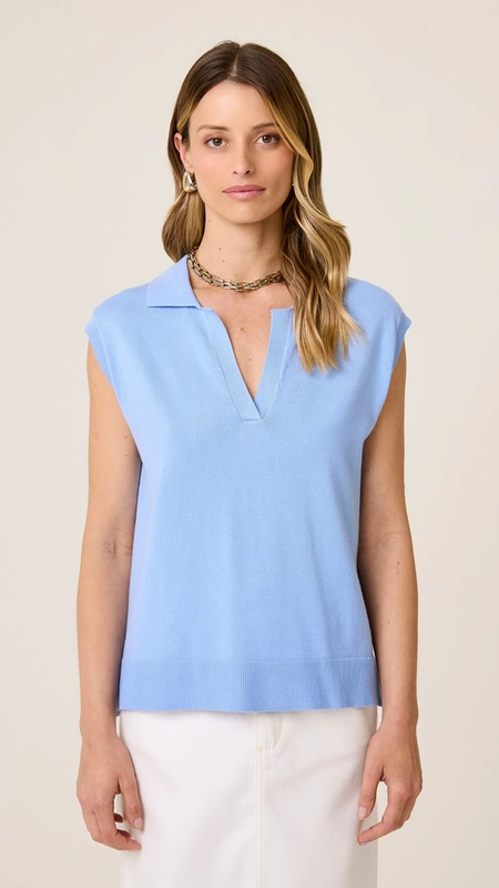 polo sem manga dudalina tricot gisele